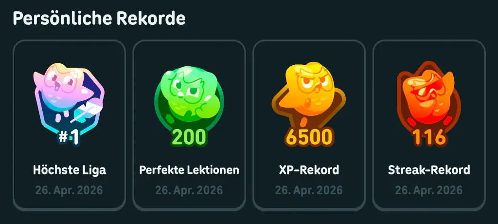 Persönliche Rekorde